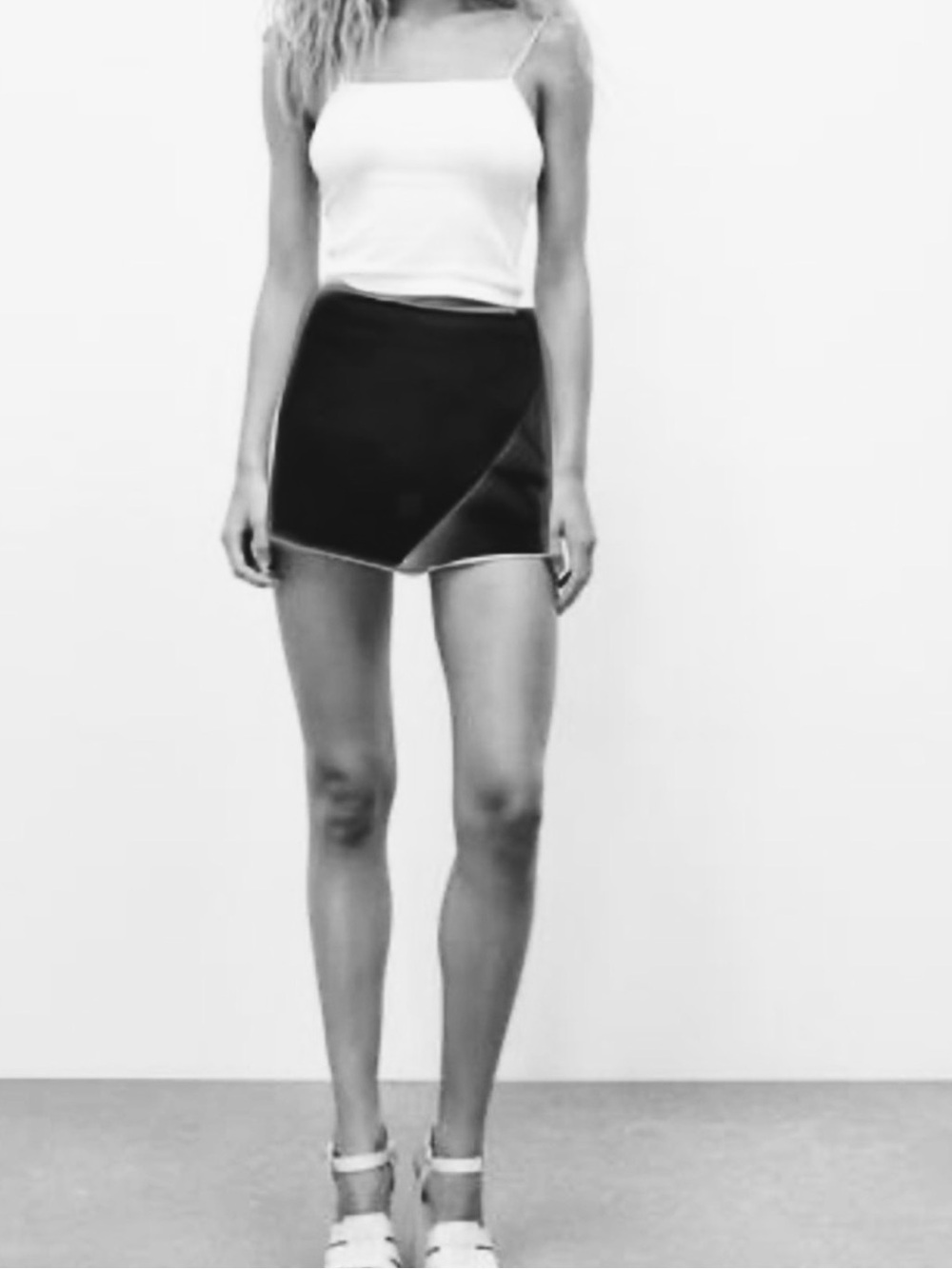 Zara Black Asymmetric Skort